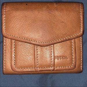 Small Tan Leather Fossil Wallet